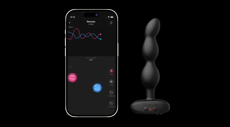 App-controlled rotating vibrating anal beads