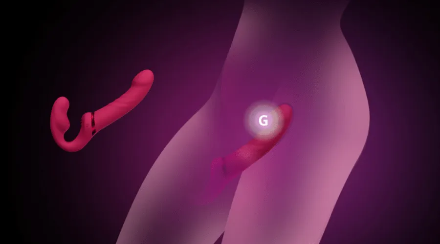 app-controlled vibrating dual-ended strap-on