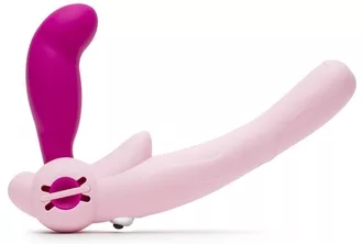 Lovehoney Double Delight Adjustable Pink Vibrating Strapless StrapOn